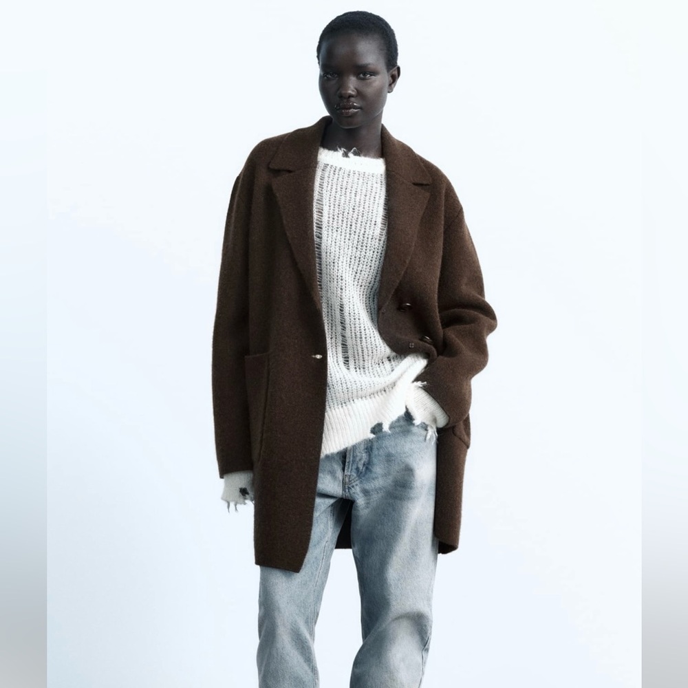 Zara 100% Wool Short Coat